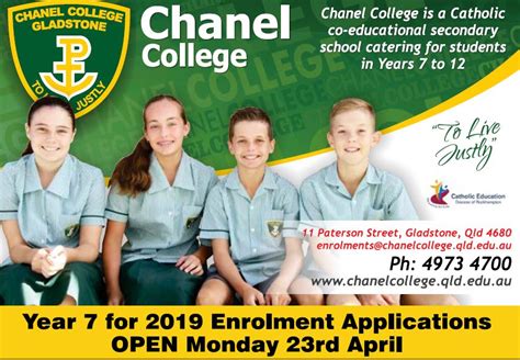 Newsletter Week 1 – 11 October 2019 – Chanel College Gladstone